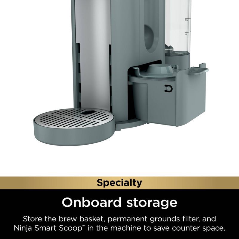 slide 10 of 13, Ninja Single-Serve Pods & Grounds Coffee Maker with Integrated Milk Frother Sage Green: Drip & Single Serve, 56 oz Capacity, 1550W, 56 oz