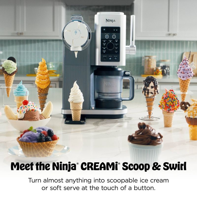 slide 3 of 17, Ninja CREAMi Scoop & Swirl Ice Cream and Soft Serve Maker 13 One-Touch Programs NC701, 1 ct