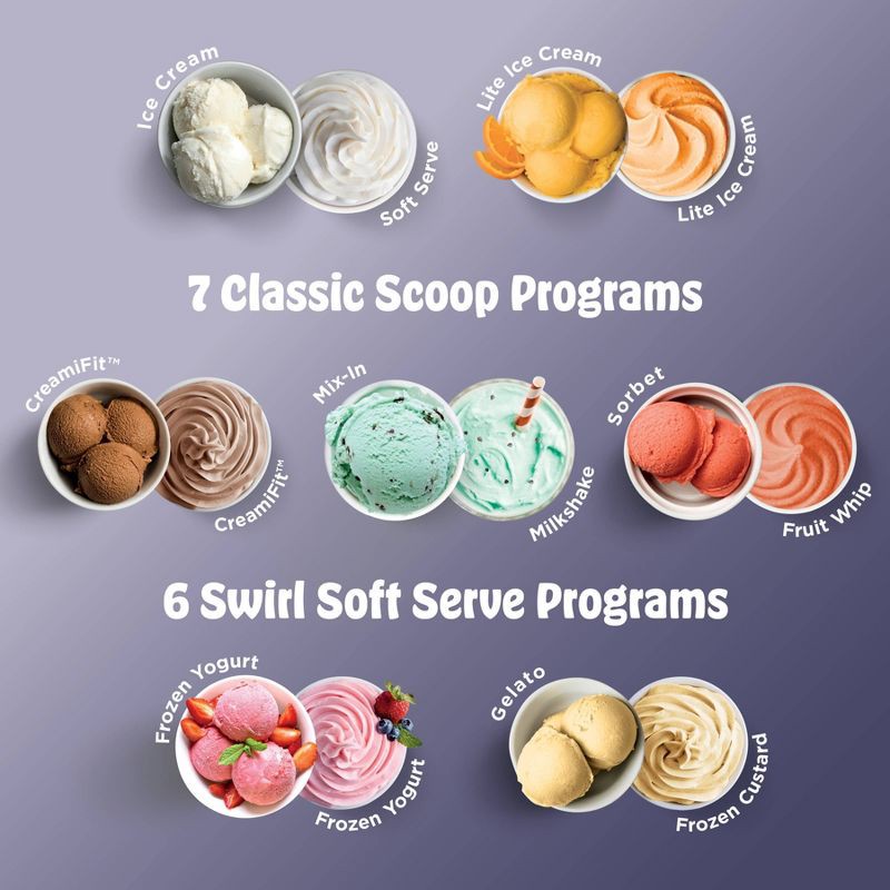 slide 17 of 17, Ninja CREAMi Scoop & Swirl Ice Cream and Soft Serve Maker 13 One-Touch Programs NC701, 1 ct