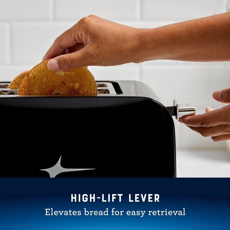 slide 4 of 6, Oster 2-Slice Toaster With Extra-Wide Slots Black/Stainless Steel: Bagel Maker, 800W, Spot Clean, 1-Year Warranty, 1 ct