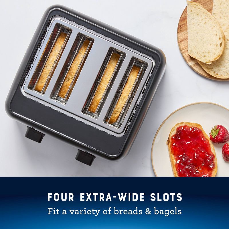 slide 2 of 6, Oster 4-Slice Toaster With Extra-Wide Slots Black: Bagel & Bread Toaster, 1560W, Kitchen Aid, Spot Clean, 1 ct