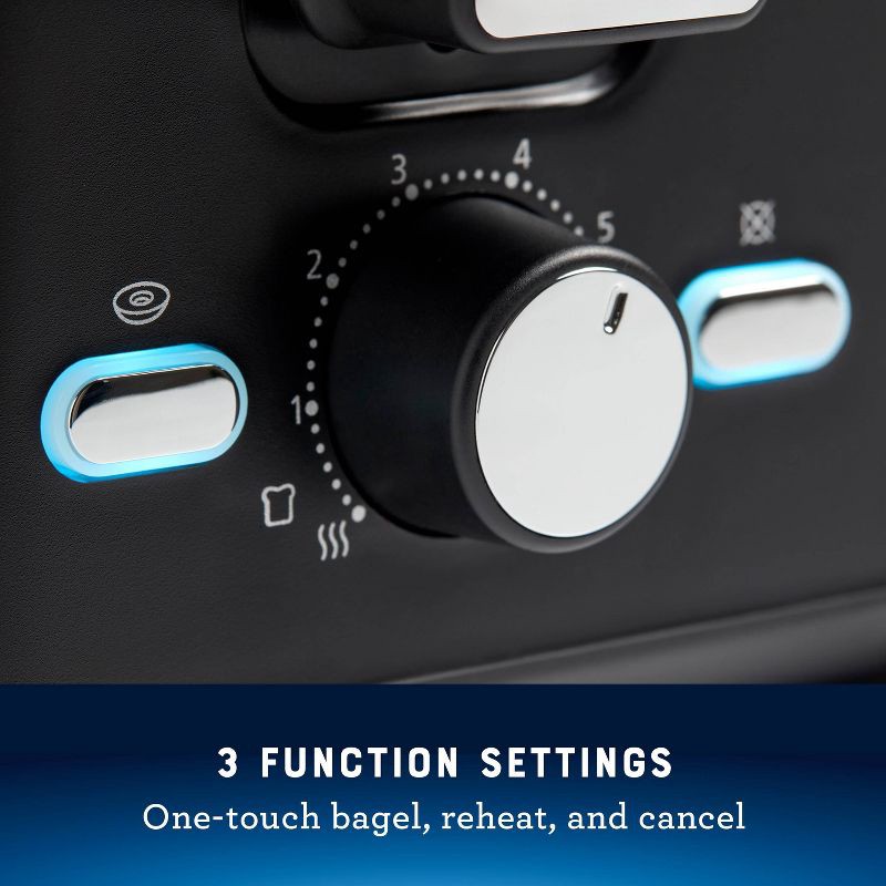 slide 3 of 6, Oster 4-Slice Toaster With Extra-Wide Slots Black: Bagel & Bread Toaster, 1560W, Kitchen Aid, Spot Clean, 1 ct