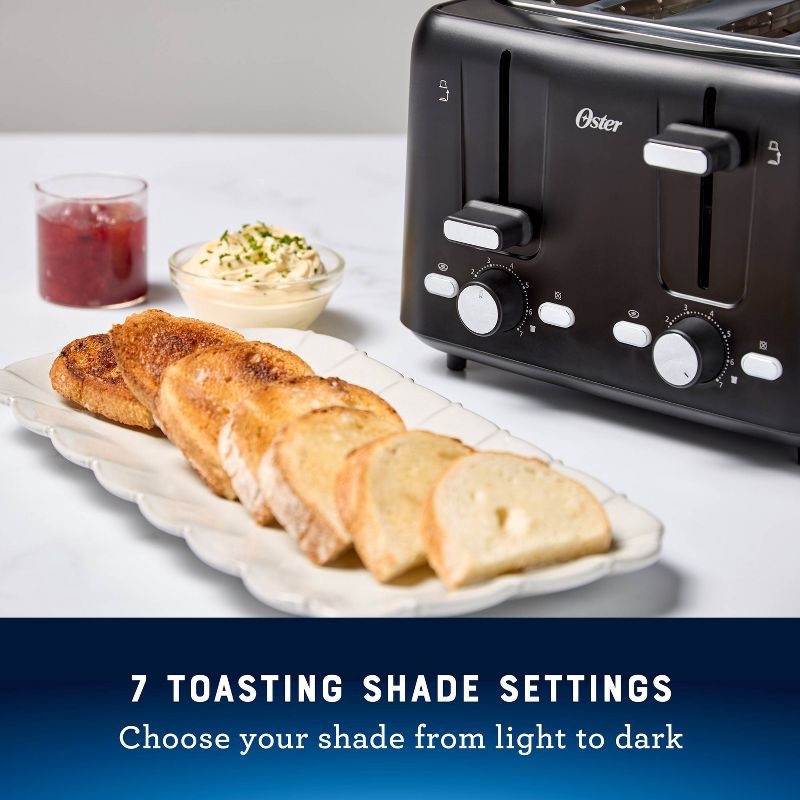 slide 4 of 6, Oster 4-Slice Toaster With Extra-Wide Slots Black: Bagel & Bread Toaster, 1560W, Kitchen Aid, Spot Clean, 1 ct