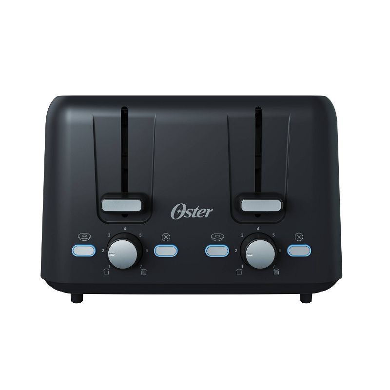 slide 1 of 6, Oster 4-Slice Toaster With Extra-Wide Slots Black: Bagel & Bread Toaster, 1560W, Kitchen Aid, Spot Clean, 1 ct