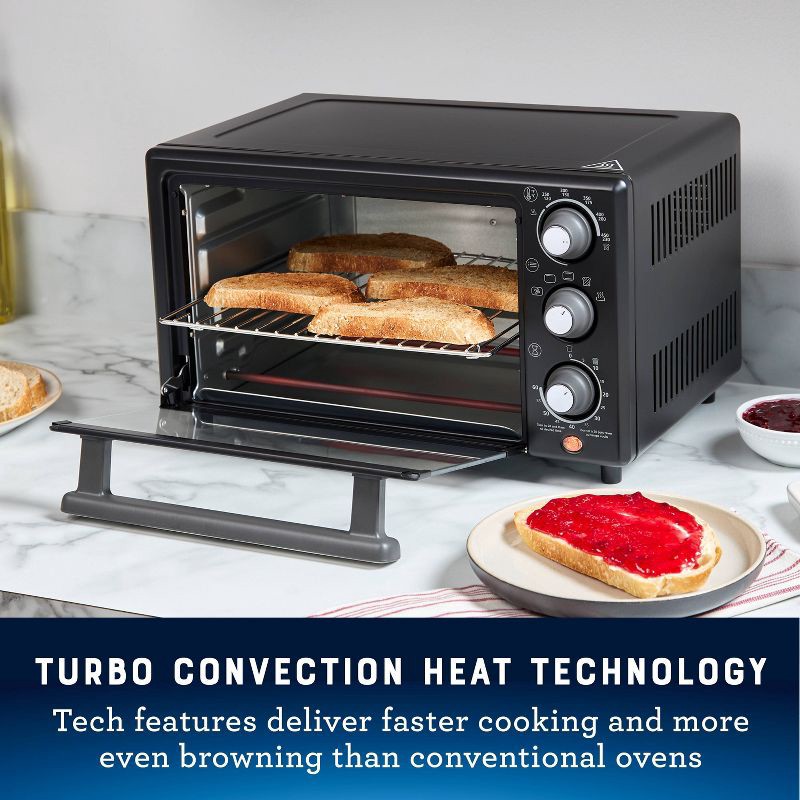 slide 2 of 6, Oster 18-Quart Toaster Oven With Air Fry Matte Black: Convection, 1400W, Steel, Includes Broiler Pan & Air Fry Basket, 1 ct