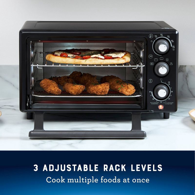 slide 5 of 6, Oster 18-Quart Toaster Oven With Air Fry Matte Black: Convection, 1400W, Steel, Includes Broiler Pan & Air Fry Basket, 1 ct
