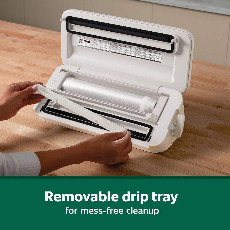 slide 5 of 6, FoodSaver Select Vacuum Sealer with Bags and Roll Oatmilk VS2120: 5-Year Warranty, Plastic, Spot Clean, 6.9 lbs, 17.9" Width, 6.9 lb