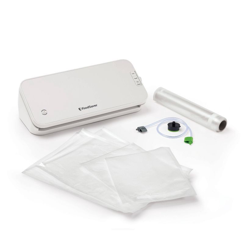 slide 1 of 6, FoodSaver Select Vacuum Sealer with Bags and Roll Oatmilk VS2120: 5-Year Warranty, Plastic, Spot Clean, 6.9 lbs, 17.9" Width, 6.9 lb