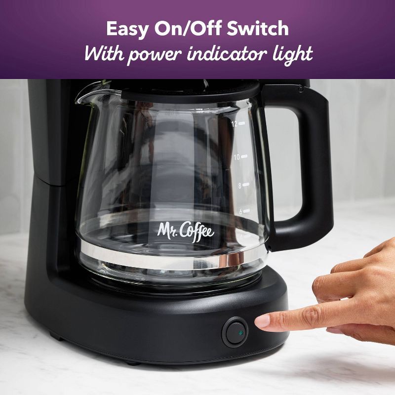slide 2 of 6, Mr. Coffee 12-Cup Switch Coffee Maker Black: Electric Drip Coffee Machine, 60 oz Capacity, Dishwasher-Safe Parts, 60 oz