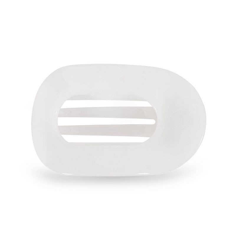 slide 2 of 6, TELETIES Medium Flat Round Hair Clip - Coconut White, 1 ct