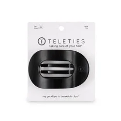 TELETIES Large Flat Round Hair Clip - Jet Black: Nylon, Aluminum, All Hair Types, Hair Styling