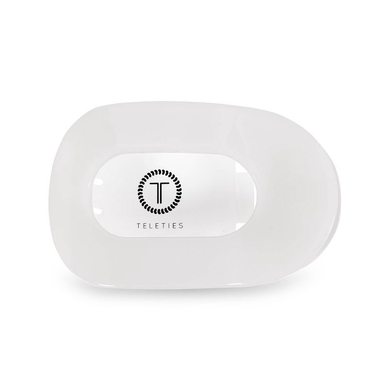 slide 1 of 6, TELETIES Large Flat Round Hair Clip - Coconut White, 1 ct