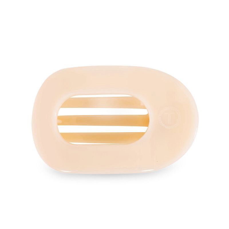 slide 2 of 6, TELETIES Medium Flat Round Hair Clip - Almond Beige, 1 ct