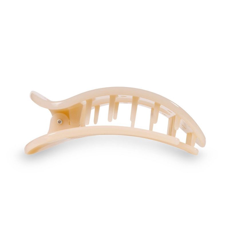 slide 3 of 6, TELETIES Medium Flat Round Hair Clip - Almond Beige, 1 ct