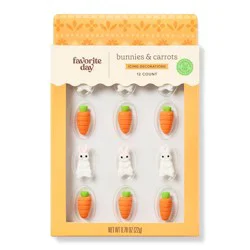 Easter Spring Bunnies and Carrots Icing Decorations - 0.78oz/12ct - Favorite Day™