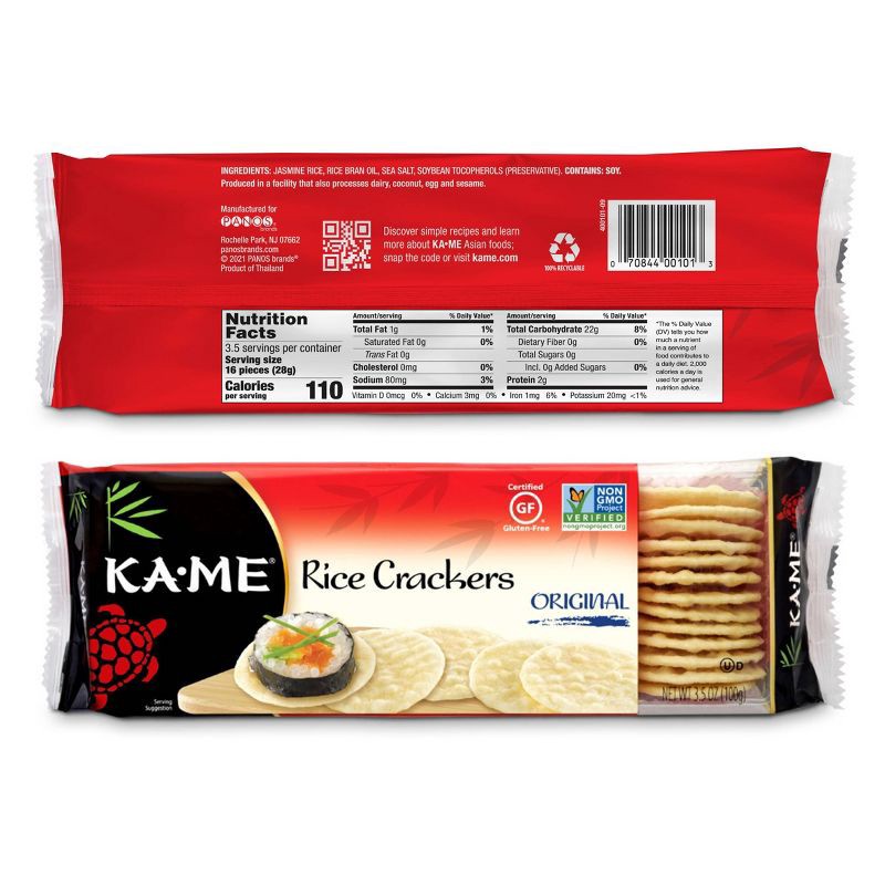 slide 2 of 6, Ka-Me Original Rice Crackers - 3.5oz, 3.5 oz