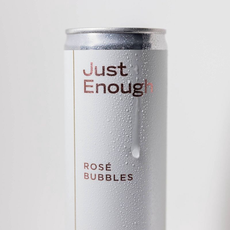slide 2 of 4, Just Enough Wines Rose Bubbles - 4pk/250ml Cans, 4 ct; 250 ml