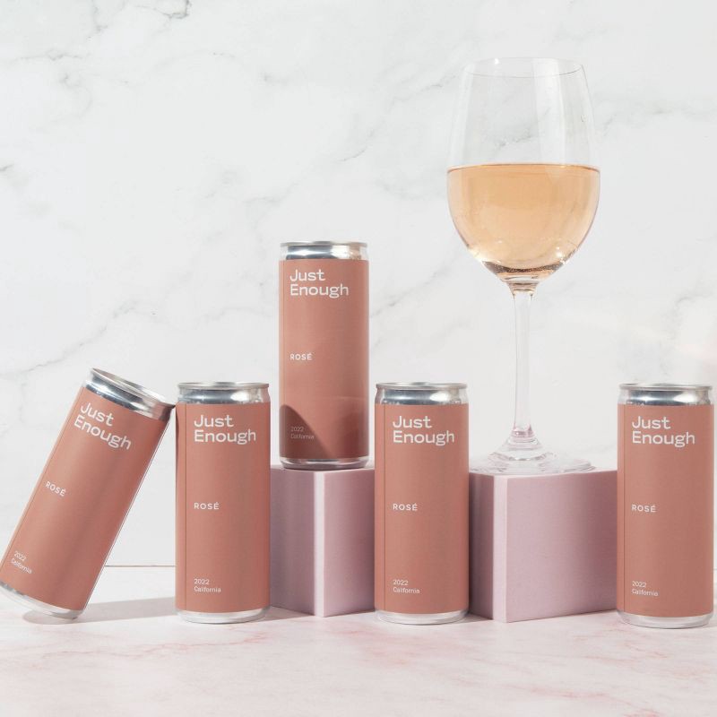 slide 4 of 4, Just Enough Wines Rosé - 4pk/250ml Cans, 4 ct; 250 ml