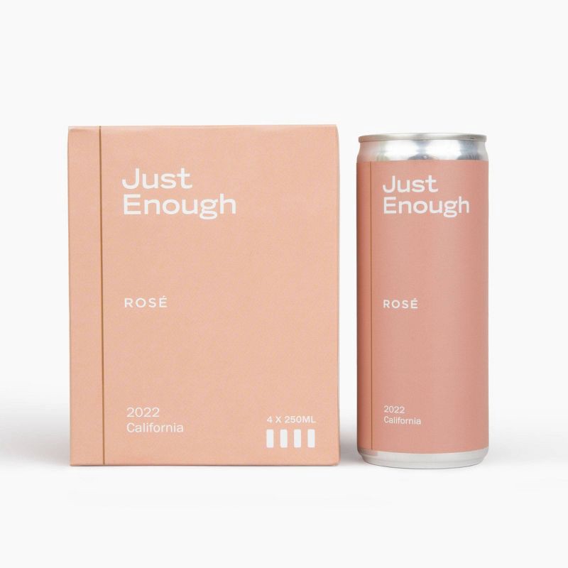 slide 1 of 4, Just Enough Wines Rosé - 4pk/250ml Cans, 4 ct; 250 ml
