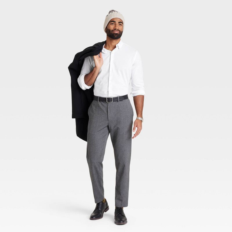 slide 3 of 3, Men's Long Sleeve Button-Down Casual Shirt - Goodfellow & Co™ True White XXL: Lightweight Knit, French Cuff, 1 ct