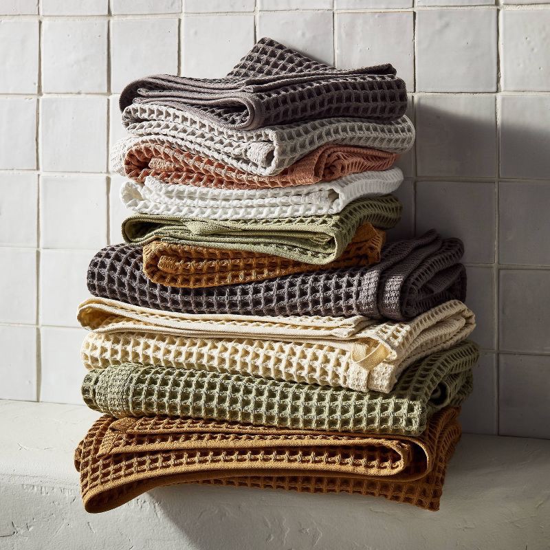 slide 4 of 4, Waffle Hand Towel Olive Sage - Casaluna™, 1 ct