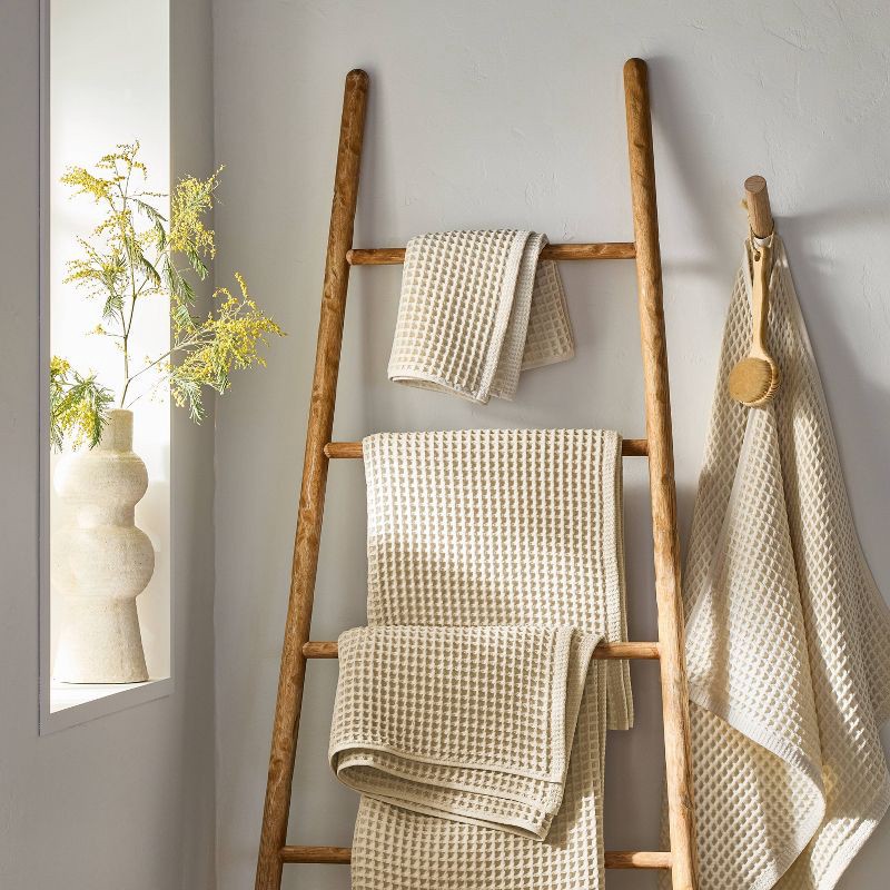 slide 2 of 4, Waffle Hand Towel Natural - Casaluna™, 1 ct