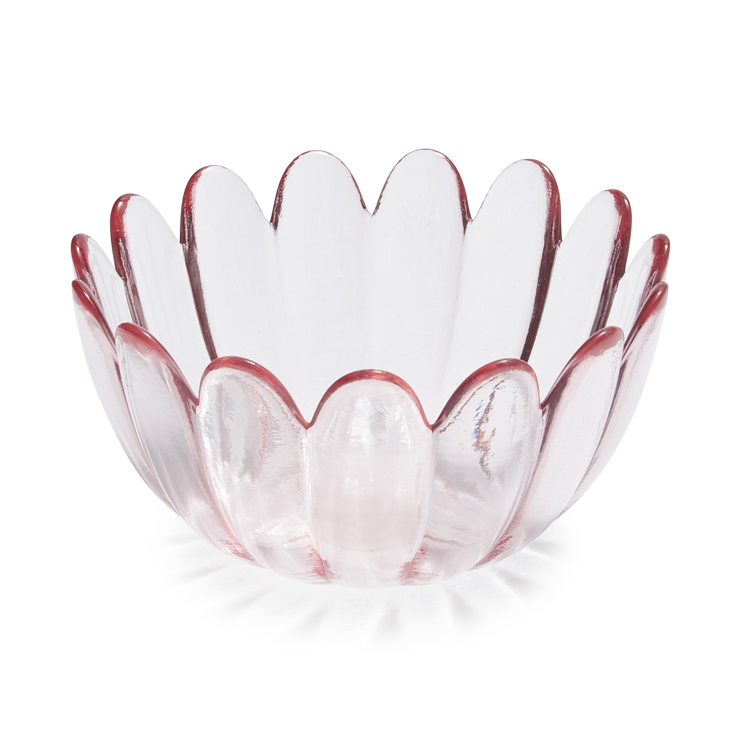 slide 1 of 1, Sur La Table Floral Glass Bowl, Pink, 1 ct