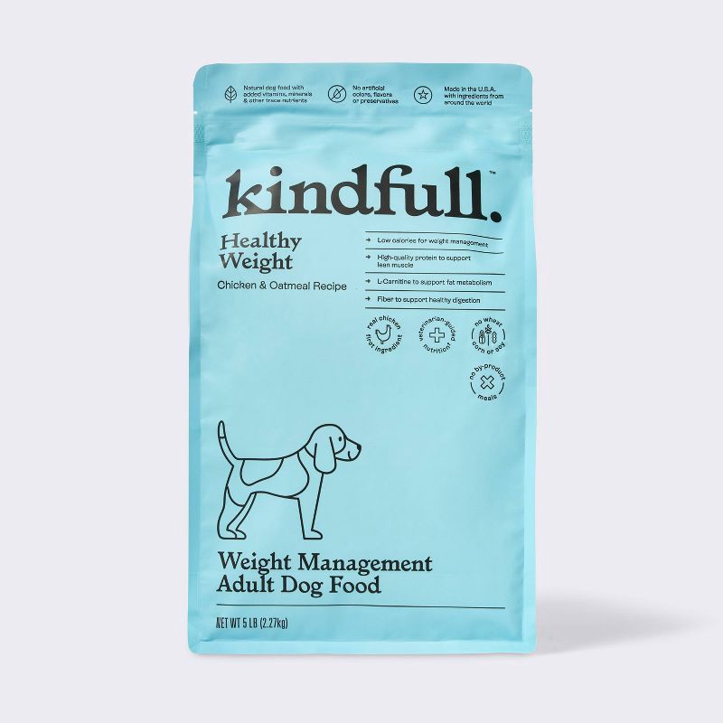 slide 1 of 8, Chicken and Oatmeal Recipe Healthy Weight Dry Dog Food - Kindfull™ 5lbs, 5 lb