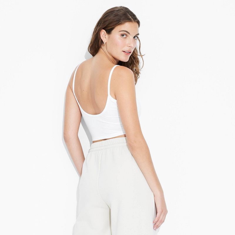 slide 3 of 4, Women's Scoop Back Cami - Wild Fable™ White S: Cotton Spandex Blend, Extra Lightweight, Pullover, Lined, 1 ct