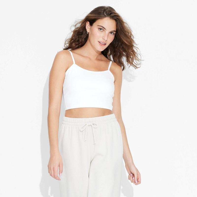 slide 2 of 4, Women's Scoop Back Cami - Wild Fable™ White XL: Cotton Spandex Blend, Pullover, Full Lining, Below Waist, 1 ct