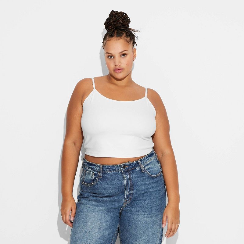 slide 2 of 4, Women's Scoop Back Cami - Wild Fable™ White XXL: Cotton-Spandex Blend, Extra Lightweight, Pullover, Full Lining, Below Waist, 1 ct