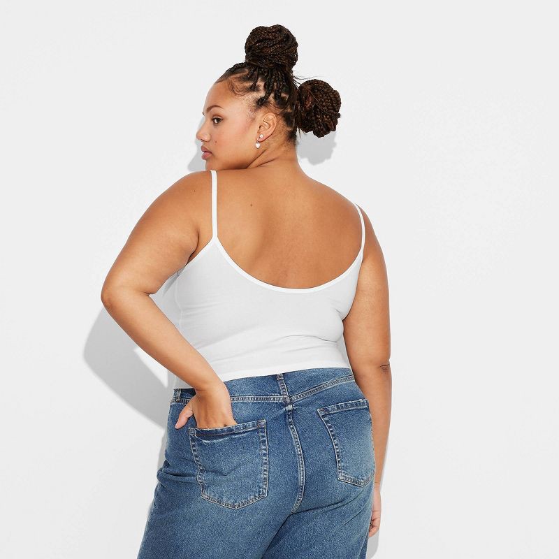 slide 3 of 4, Women's Scoop Back Cami - Wild Fable™ White XXL: Cotton-Spandex Blend, Extra Lightweight, Pullover, Full Lining, Below Waist, 1 ct