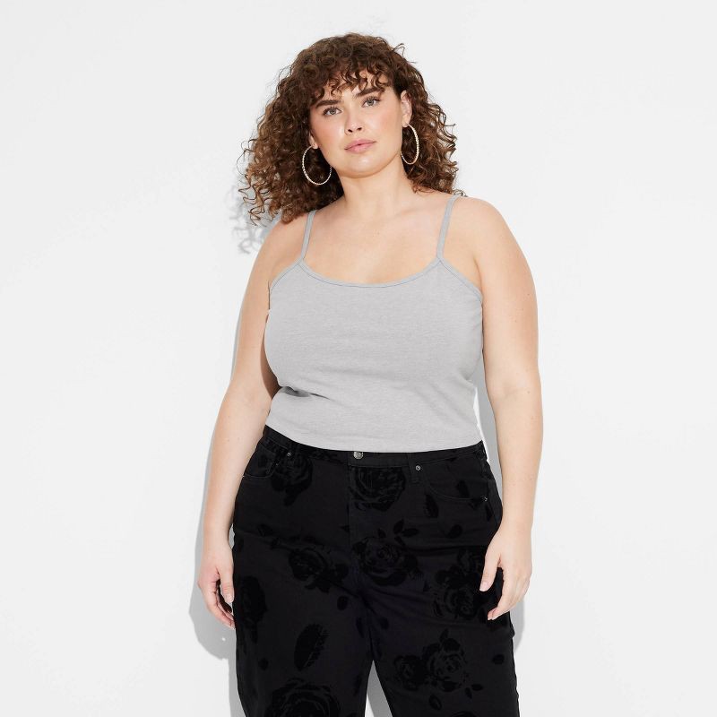 slide 2 of 4, Women's Scoop Back Cami - Wild Fable™ Heather Gray XXL: Extra Lightweight Cotton Blend, Sleeveless Pullover, Full Lining, 1 ct