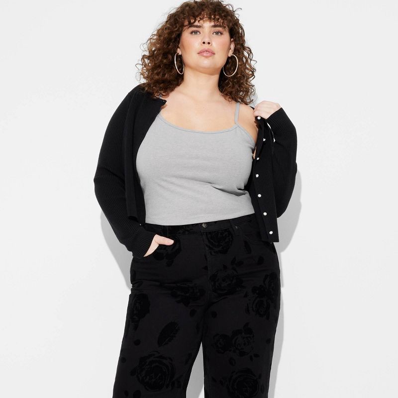 slide 1 of 4, Women's Scoop Back Cami - Wild Fable™ Heather Gray XXL: Extra Lightweight Cotton Blend, Sleeveless Pullover, Full Lining, 1 ct