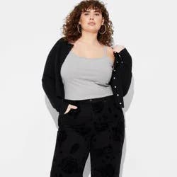 Women's Scoop Back Cami - Wild Fable™ Heather Gray XXL: Extra Lightweight Cotton Blend, Sleeveless Pullover, Full Lining