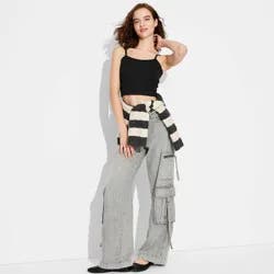 Women's Scoop Back Cami - Wild Fable™ Black XXS: Cotton Spandex Blend, Pullover, Sleeveless, Below Waist