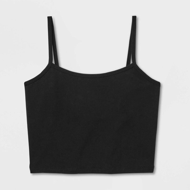 slide 4 of 4, Women's Scoop Back Cami - Wild Fable™ Black M: Cotton Spandex Blend, Sleeveless Jersey Pullover, 1 ct