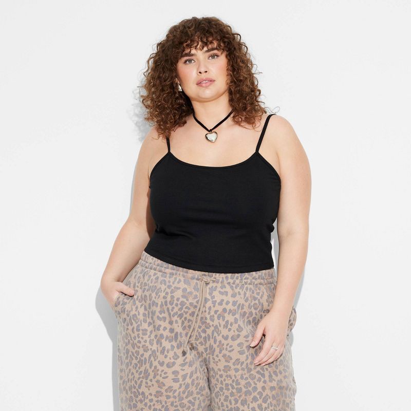 slide 2 of 4, Women's Scoop Back Cami - Wild Fable™ Black XXL: Cotton Spandex Blend, Pullover, Full Lining, Below Waist, 1 ct