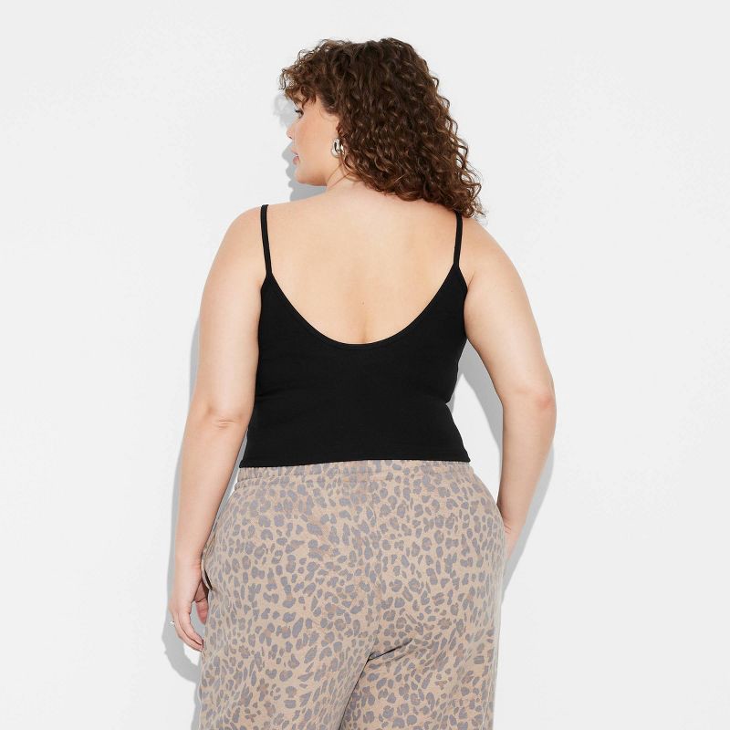 slide 3 of 4, Women's Scoop Back Cami - Wild Fable™ Black XXL: Cotton Spandex Blend, Pullover, Full Lining, Below Waist, 1 ct