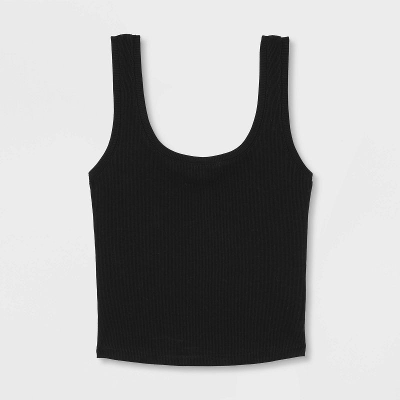 slide 4 of 4, Women's Slim Fit Tank Top - Wild Fable™ Black L: Cotton Blend, Recycled Polyester, Spandex, Sleeveless Pullover, 1 ct
