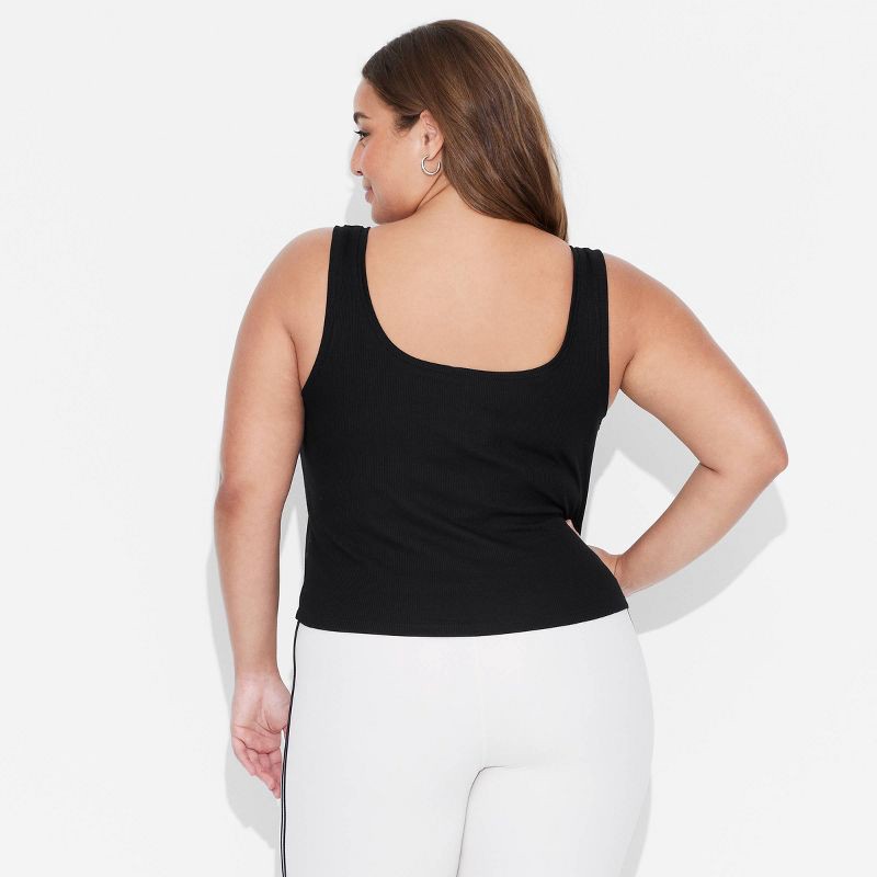 slide 3 of 4, Women's Slim Fit Tank Top - Wild Fable™ Black XXL: Midweight, Pullover, Sleeveless, 1 ct