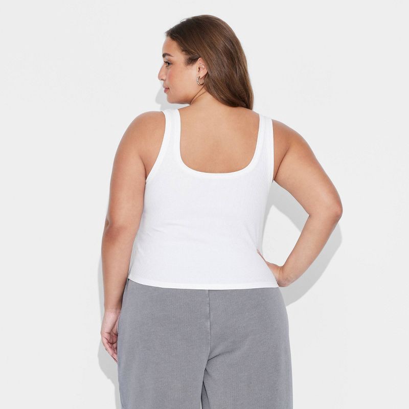 slide 3 of 4, Women's Slim Fit Tank Top - Wild Fable™ White XXL: Midweight, Pullover, Sleeveless, 1 ct