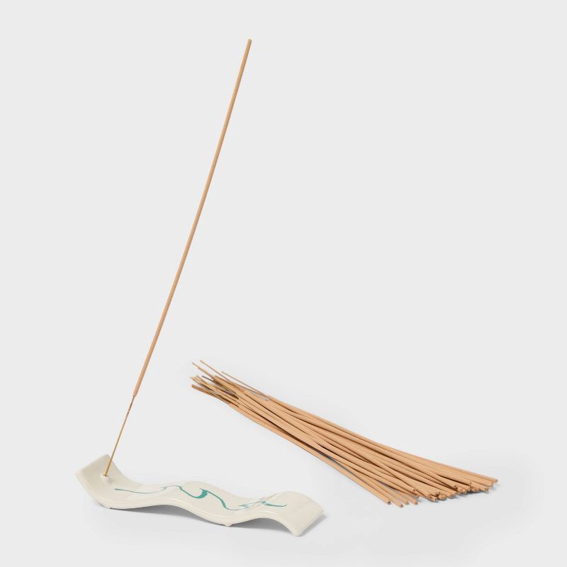 slide 3 of 3, Oversized Citronella Scented Incense and Holder Palm Leaf Grotto - Threshold™, 1 ct