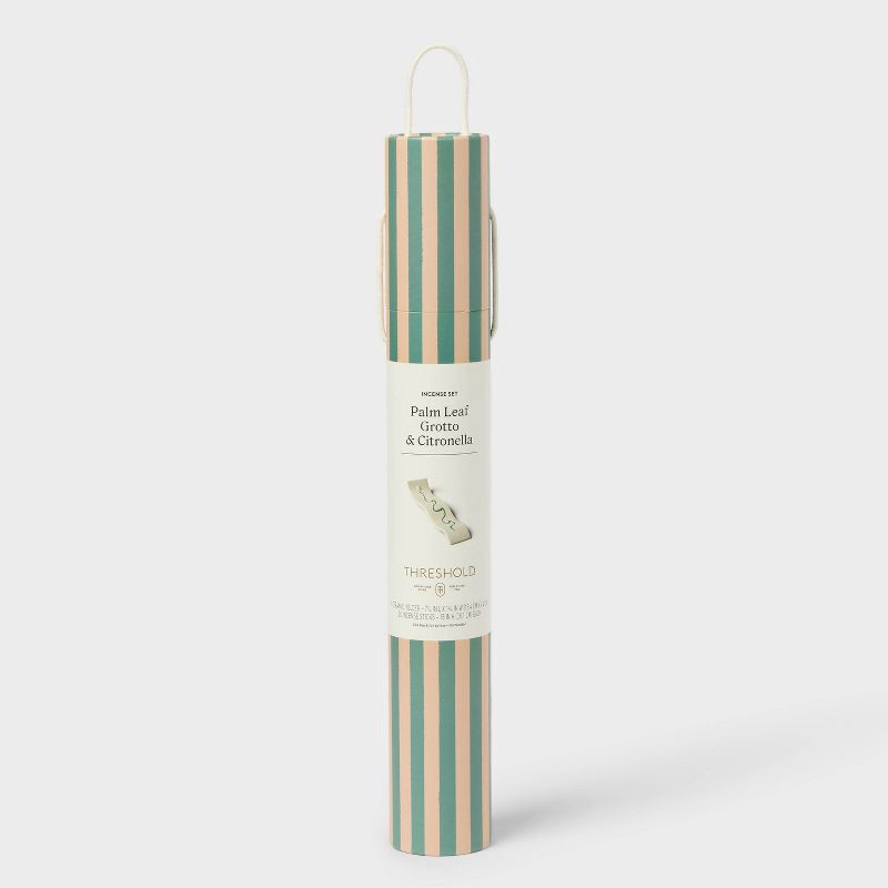 slide 1 of 3, Oversized Citronella Scented Incense and Holder Palm Leaf Grotto - Threshold™, 1 ct
