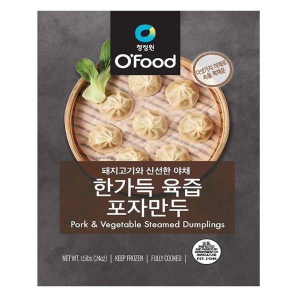 slide 1 of 1, Chung Jung One O'Food Pork & Vegetable Steamed Dumplings, 1.5 lb