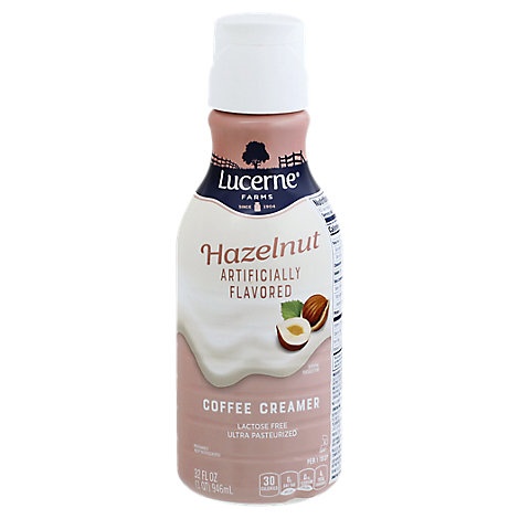 slide 1 of 1, Lucerne Coffee Creamer Lactose Free Hazelnut, 32 fl oz