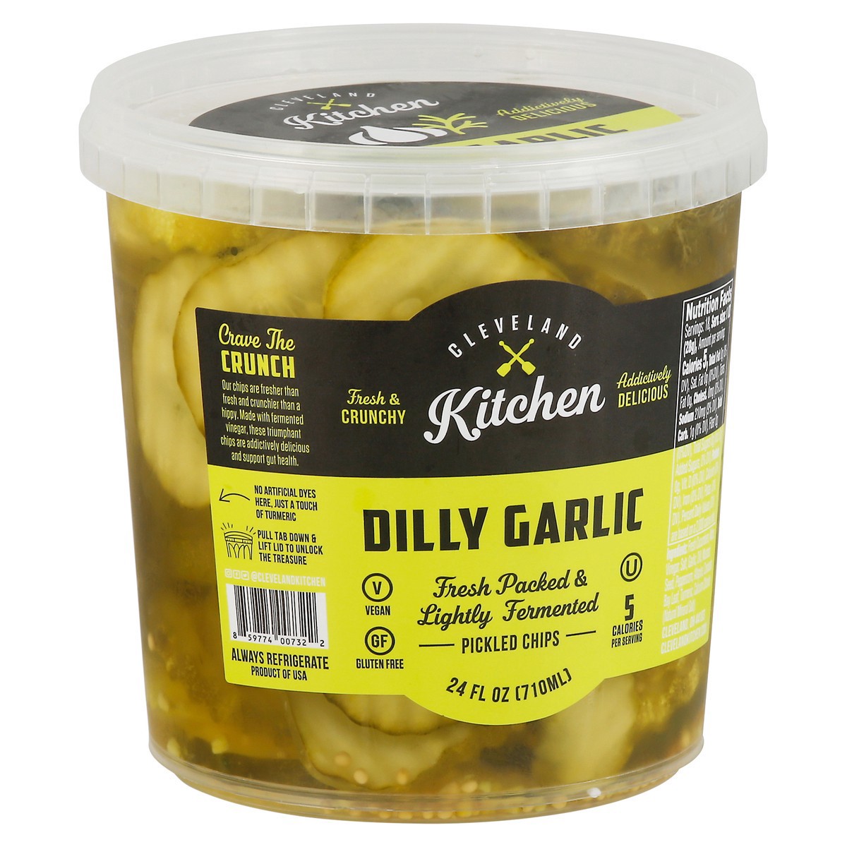 slide 2 of 9, Cleveland Kitchen Dilly Garlic Pickled Chips - 24 OZ, 24 oz