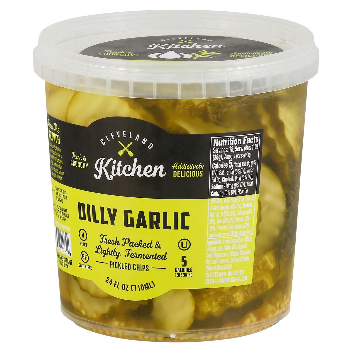 slide 3 of 9, Cleveland Kitchen Dilly Garlic Pickled Chips - 24 OZ, 24 oz