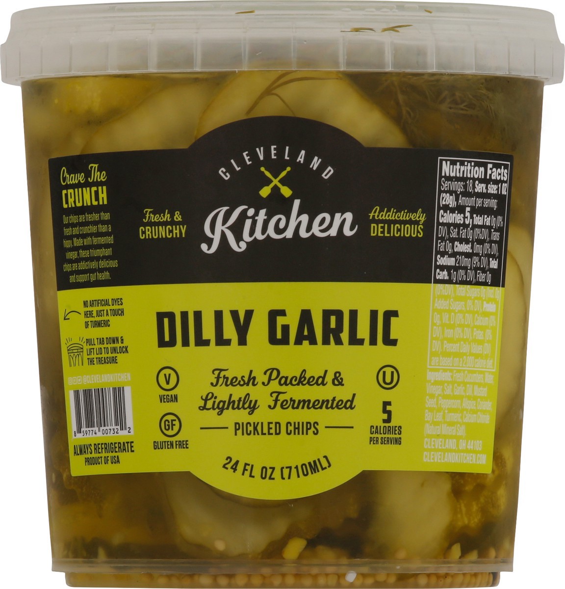 slide 6 of 9, Cleveland Kitchen Dilly Garlic Pickled Chips - 24 OZ, 24 oz