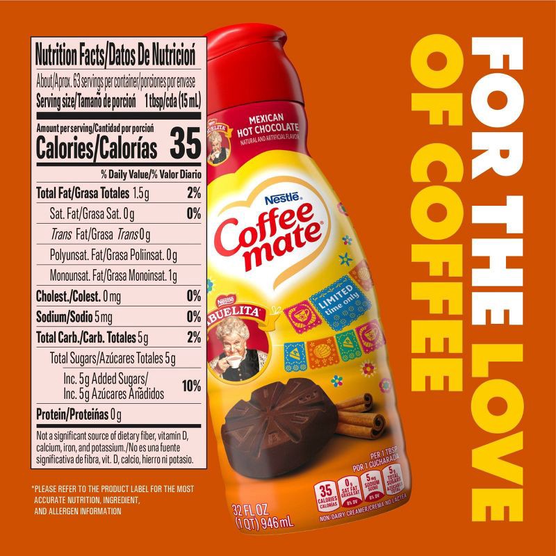slide 7 of 13, Coffee Mate Abuelita Mexican Hot Chocolate Coffee Creamer - 32 fl oz, 32 fl oz